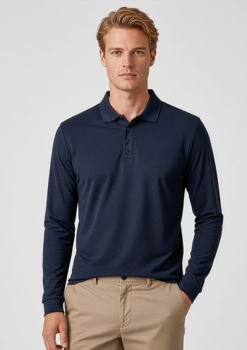 Mens Long Sleeve Action Eco Polo - Product Image
