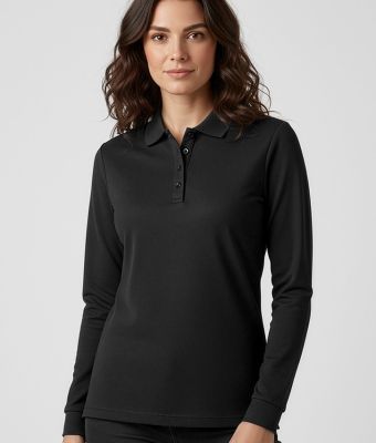 Ladies Long Sleeve Action Eco Polo Uniform Hero Image