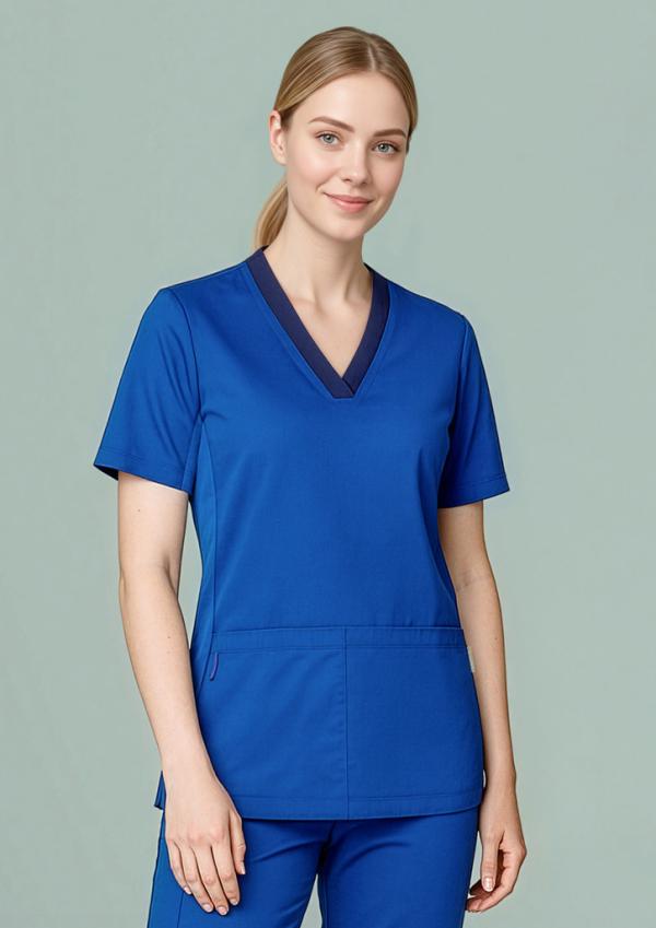 Riley Ladies Stretch Scrub Top Option Image 4