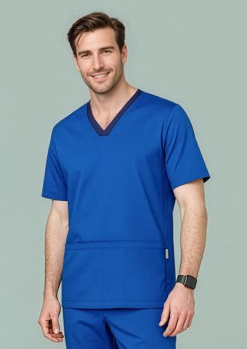 Riley Mens Stretch Scrub Top - Product Image