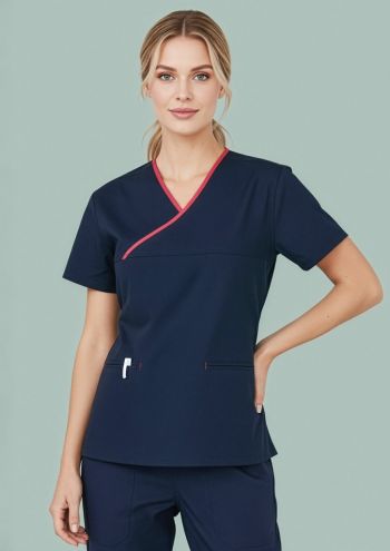 Ladies Contrast Scrub Top - Product Image
