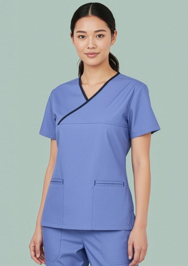 Ladies Contrast Scrub Top Option Image 3