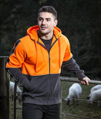Hi Vis Full Zip Hoodie Uniform Hero Image