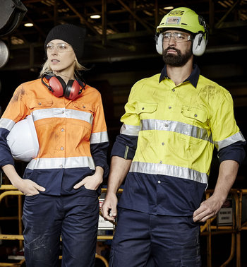 Hi Vis Industrial Shirt Hooped - Product Image