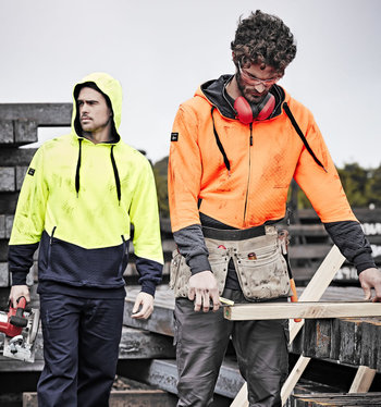 Hi Vis Textured Jacquard Hoodie - Product Image