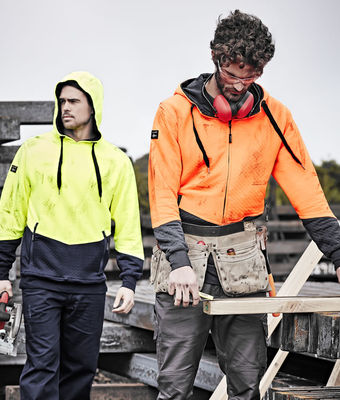 Hi Vis Textured Jacquard Hoodie Uniform Hero Image
