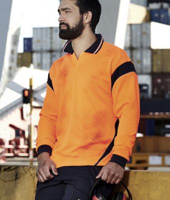 Hi Vis Aztec Polo Long Sleeve Uniform Hero Image