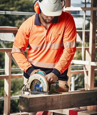 Hi Vis Segmented Taped Polo L/S Uniform Hero Image