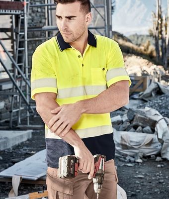 Hi Vis Segmented Tape Polo S/S Uniform Hero Image