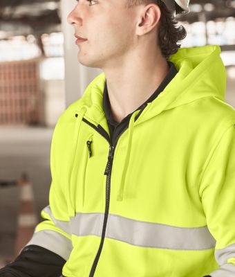 Hi Vis Stretch Taped Zip Hoodie Uniform Hero Image