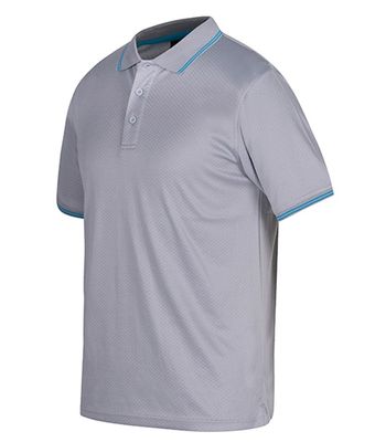 View Mens Jacquard Contrast Polo Uniform Details Mens Jacquard Contrast Polo Uniform Hero Image