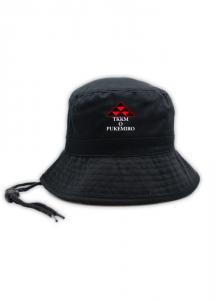 Black Bucket Hat with Cord (with Logo)